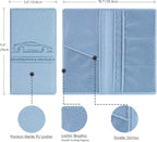 Car Registration and Insurance Card Holder, Vehicle License Document Glove Box Compartment Organizer, Essential Car Wallet Case for Driver Auto Owners (M Light Blue)