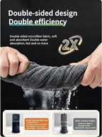 Microfiber Towels for Cars, 1200 GSM XL Car Drying Towel, 24 x 47 in Thick Plush Auto Detailing Towel, Ultra Absorbent Edgeless Car Wash Towel, Lint-Free, Charcoal Grey, 1 Pack