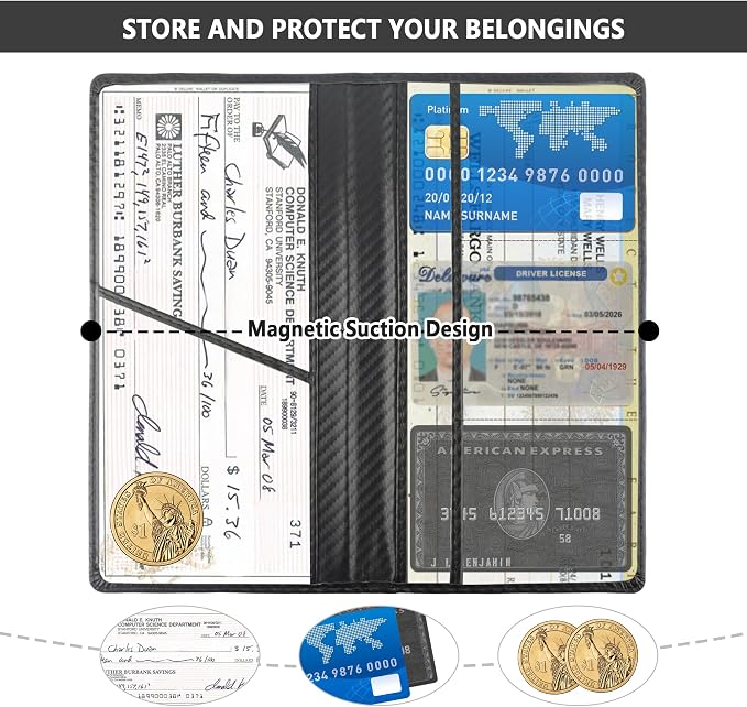 Car Registration and Insurance Holder,PU Leather Car Glove Box Organizer Car Document Holder for ID,Driver's License (Carbon Fiber Black)