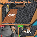 Hard Bottom Dog Car Seat for Pets Waterproof Seat Cover Hammock with 3-Sided Hard Boards 600D Heavy Duty Scratch Proof Nonslip Durable Back Seat Covers for Cars, Trucks and SUVs