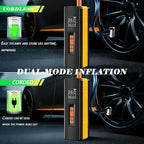 Tire Inflator Portable Air Compressor, 5X Faster 150 PSI Portable Tire Inflator for Car, Built-in Magnetic Storage, Auto Shut-Off Cordless Air Pump, LED Light for Cars, Motor, Bikes