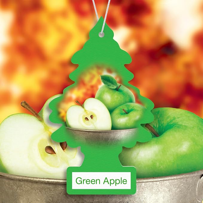 Car Air Freshener | Hanging Tree Provides Long Lasting Scent for Auto and Home | Green Apple, 24 Air Fresheners