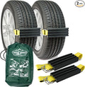 Tire Traction Device for Cars & Small SUVs, Set of 2 - Made in the USA, Anti Skid Emergency Tire Straps to Get Unstuck from Snow, Mud, & Sand - Snow Traction Mat or Tire Chain Alternative