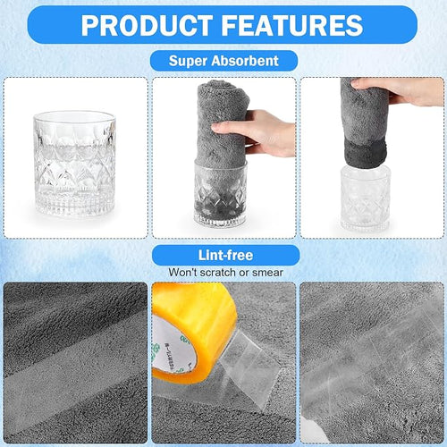 15 Pcs 15 Pcs Car Microfiber Towels Buffing Drying Wash Cleaning Cloths Plush Large Towels Thick Care Polishing Detailing Waxing Scratch Proof Towel, 15.75 x 15.75 Inch (Dark Gray)