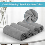 Grey Microfiber Cleaning Cloth,150 Pack Cleaning Rags, Cleaning Towels,11.5"X11.5" Shop Towels