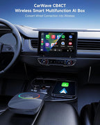 Wireless CarPlay Adapter, Magic AI Box with HDMI Output | CarPlay Adapter, Wireless Android Auto, Dual Wi-Fi, HDMI Rear-Screen Mirroring, Family Road Trips, CB4CT-GY