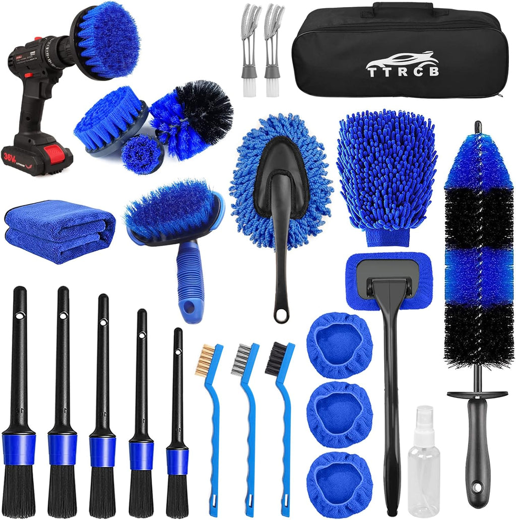 26-Piece Car Detailing Brush Kit — Complete Interior Cleaning Set