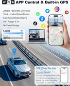 Neideso N300Pro 4K Dash Cam Front and Rear, 4 Channel 360 View Car Camera | Free 128GB Card, STARVIS 2 Sensor, Touch Screen, 5.8G WiFi 20MB/s Download, GPS, AI Fatigue Driving Monitor, 24H Parking Mode