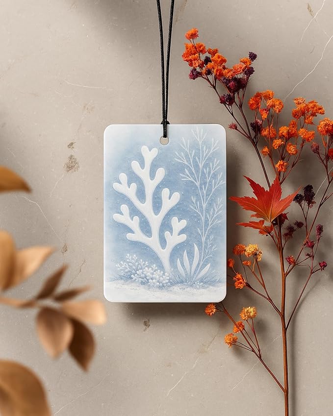 Blue Summer Beach Car Air Freshener 4 Pcs Coconut Scented, Preppy Coastal Bikini Car Accessories Mirror Decor for Women, Girly Beachy Hanging Air Freshener for Cars Closet Drawer Books