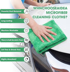 30 Pcs 16 x 16 Inch Edgeless Microfiber Plush Towels for Cars Detailing Drying Wash Polishing Absorbent Cleaning Cloths, 500 GSM (Grass Green)