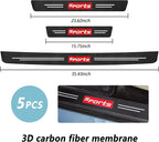 5PCS Car Door Sill Protector,Carbon Fiber Sport Threshold/Rear Bumper Guard Anti-Scratch Sticker Door Edge Protection Decorate,Interior Accessories Self-Adhesive Anti-Scratch Waterpoor(Red sport-5Pcs