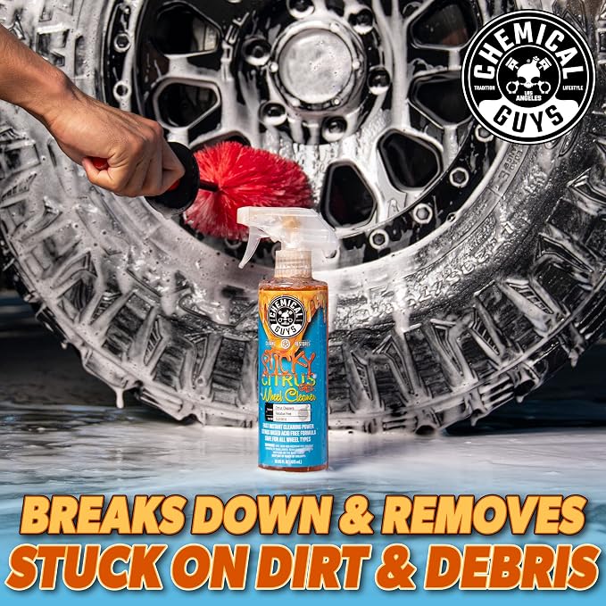 CLD105 Sticky Citrus Wheel Cleaner Gel, (Safe For All Wheel Types) Works on Cars, Trucks, SUVs, Motorcycles, RVs & More, 128 fl oz, (1 Gallon)