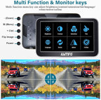 Backup Camera 7-Inch Monitor Truck: 2K USB Plug-Play Easy Set up No Glare-Led Lights Car Rear View Camera Clear Night Vision Reverse Camera DIY Parking Line - A23