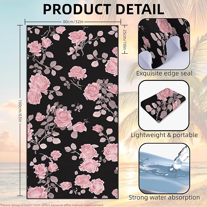 2 Pack Car Towel Seat Covers with Storage Bag, Multifunctional Towel for Gym Outdoor Sport, Picnic, Beach, Pet Dog Travel,Non-Slip Washable Car Seat Protector (Pink Flower)