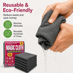 Genie Magic Cleaning Cloth 5 Pack, XXL Microfiber Magic Cloth for Stainless Steel, Glass, Mirrors, Windows, Kitchen, Bathroom, Car & Screens, Reusable Lint Free Streak Free Cleaning Towels (10 PCS)