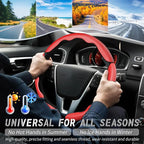 3pcs Car Steering Wheel Cover,Anti-Skid Carbon Fiber Steering Wheel Protector for Men Women,Multiple Color Options,Universal for Most Car Interiors Accessories (Red 3PCS)