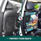 Car Seat Back Organizer Aurora Sky Forest 2 Pack Waterproof Kick Mats Backseat Protector From Dirt,Scratches