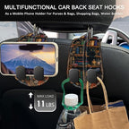 2PCS Car Hooks for Purses and Bags, Goth Gothic Bookshelf Black Cat Seat Back Storage Headrest Holder Hanger PU Leather Double Metal Backseat Organizer, Women Car Accessories Organization
