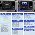 7 Inch IPS 4+64GB Touchscreen Android 14 Car Stereo for Chevrolet Silverado Impala Tahoe GMC Sierra Yukon Hummer with CarPlay & Android Auto Car Radio, Support WiFi 6, Bluetooth 5.4, Backup Camera