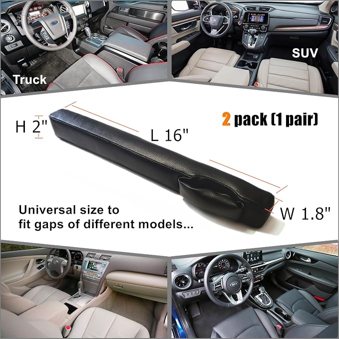 No Drop Seat Guard, Car Seat Gap Filler Universal ‌Upholster Gap Stopper/Catcher to Fill The Gap Between Seat and Console Black Plug Crevice Blocker Pad Stopper 03b
