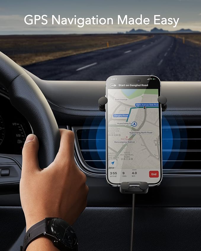 Wireless Car Charger, 15W Fast Charging Phone Mount for Car Vent, Car Phone Holder with Enlarged Charging Coil for iPhone 15 14 13 12 11 10 8 Pro Max Xs, Samsung Galaxy S&Note Series Google LG