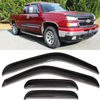 Side Window Visors rain Guards Vent Deflectors for 99-06 Chevy Silverado & GMC Sierra 1500/2500/3500/2500HD Extended Cab,2007 Classic Body Wind Vent Rain Guard Sun Shade Visors, 4PCS 94044