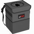Waterproof Car Trash Can with Lid and Pockets, 2.5 Gal, Dark Gray | Leakproof, Collapsible Multipurpose Car Bin with 3 Side Storage Pockets, Adjustable Straps
