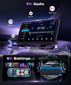 4+128G for Honda CRV 2007-2011 Android Car Stereo Radio with Wireless Carplay/Android Auto, 9 Inch 1280 * 720P in-Cell Screen Bluetooth WiFi GPS Navigation USB FM/RDS SWC EQ Backup Camera