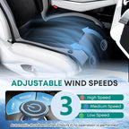 Cooling Car Seat Cover Front Seat, 12V-24V Ventilated Seat Cushion, Cooling Car Seat Cushion with 2 Powerful Turbo Fans 3-Speed Adjustable for Summer Driving, Universal Fit for Car SUV Truck