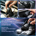 Windshield Cleaning Tool, 13PCS Car Detailing Kit Interior Cleaner, Car Window Cleaner with Extendable Handle, Car Interior Cleaning Kit with Detailing Brushes for Women Men (Blue)