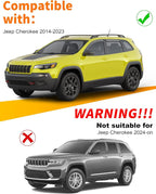 in-Channel Window Rain Guard for Fit for Jeep Cherokee 2014-2023 Rain Guards Side Window Visors Low Profile Vent Visor Window Deflectors Vent Shades Car Accessories