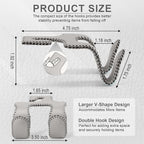Upgraded Superior Leather Car Seat Back Headrest Hook, 2 in 1 Auto Seat Hook Hangers Holder Organization Interior Accessories for Purses Coats Umbrellas Grocery Bags Handbag (Gray)