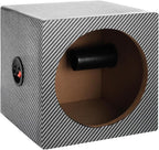 8 Inch Ported Wooden Speaker Enclosure, Black White Single Vented Subwoofer Box Car Audio Truck Speaker Box for DIY Home Vehicle Audio Custom Sound Supplies