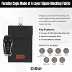 Faraday Bag for Car Keys, 4-Layer Key Fob Signal Blocker Pouch(Black) | 2026 upgraded RFID guard shielding case for keyless entry anti-theft. Durable Oxford fabric with secure hook for all fobs