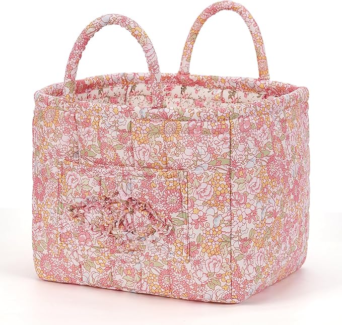 Floral Fabric Storage Basket Car Interior Storage Basket Underwear Sundries Laundry Baskets Supplies Home Organizer Bag (style 8)