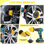 52PCS Car Detailing Kit Auto Cleaning Tools Wash Set with Storage Carry Bag Home Use for Interior Exterior Deep Clean Polish Car Care Windshield Dashboard Seat Air Vents Wheels Tires, Yellow