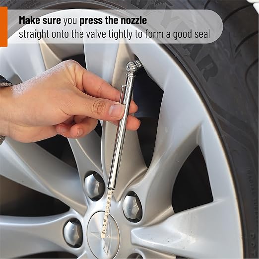 Pencil Tire Pressure Gauge, 2 Pack, 10-75 PSI, Black - Air Gauge for Car Tires