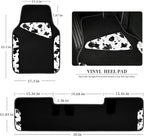 Waterproof Universal 3Pcs Car Floor Mats, Cow Print Car Mats Fit for SUV,Vans,sedans, Trucks,Set of Vehicles Car Carpet with Driver Heel Pad and Nibs Backing, Cute Women Girly (Black White)