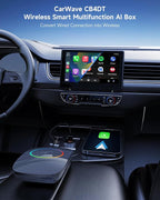 Wireless Carplay Adapter - Magic AI Box CarPlay Android Auto Wireless, Dual Wi-Fi & BT, Gen AI, HDMI Output, USB Playback, OBD, Video Box for YouTube, Netflix, Prime Video, Spotify CB4BT
