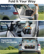 Trunk Organizer, Sturdy Foldable with Cooler for Car & SUV, 3 Compartments, Black, 31.5” x 12.6” x 10.6”