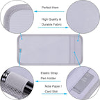 Handicap Placard Holder for Auto, Disabled Parking Permit Sign Protector for Car Sun Visor with Note Paper Slot, Pen Holder and Elastic Strap - Gray