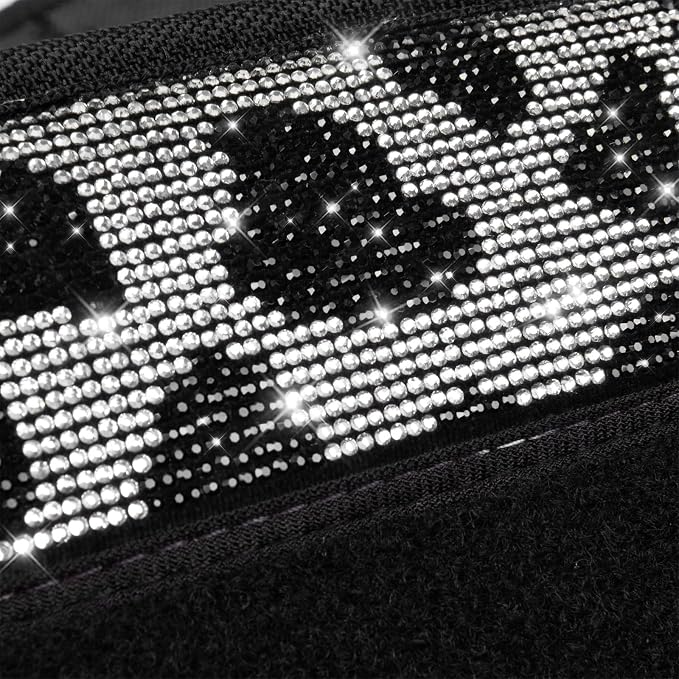 Bling Cow Car Mats Rhinestones Diamond Waterproof Floor Mat Crystal Sparkly Shining Glitter Carpet Anti-Slip PVC Heel Pad, Universal Fit Automotive SUV,Sedan,4pcs Girly Women, Cow Diamond