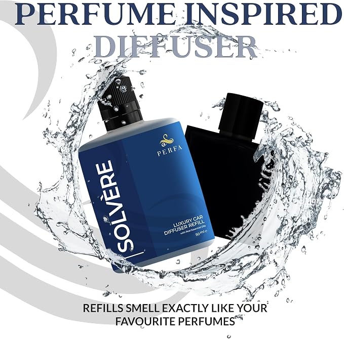 Solvère Car Air Freshener Refill (50ml) | Long Lasting Car Perfume with Solvère Fragrance | Strong Automotive Air Freshener by