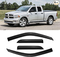 Rain Guards for 2009-2018 Dodge Ram 1500 Quad Cab/Extended Cab, Window Visor Shields Vent Deflector Shade Wind Dark Smoke for 19-24 Ram 1500 Classic Quad Cab, 4PCS, Out-Channel