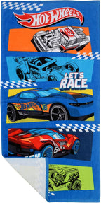 Kids Super Soft Cotton Bath/Pool/Beach Towel, 58 In x 28 In, Hot Wheels