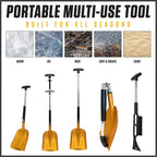 3-in-1 Emergency Shovel for Car or Truck, Foldable with Ice Scraper, Ice Brush, Compact Storage for Vehicle or Hiking, Use in Snow, Dirt, Ice, or Gravel