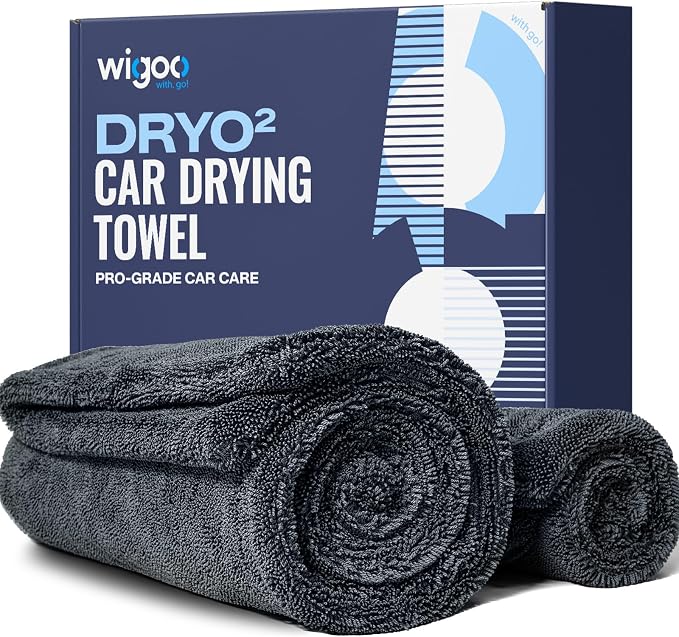 Premium Microfiber Car Drying Towel 1300 GSM, 36" x 24" [Ultra-Absorbent, Streak-Free] Dual-Sided Edgeless Cleaning Towels with Twisted Loop, for Auto Detailing, Cars, SUV, Truck (2 Sizes)
