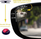 "Rhombus 4000" Car Blind Spot Mirror by Safe View Company - Change Lanes w Confidence, Frameless HD Convex Glass, Seamlessly Contours to Rear View Side Mirrors, Peel & Stick (2Pack)