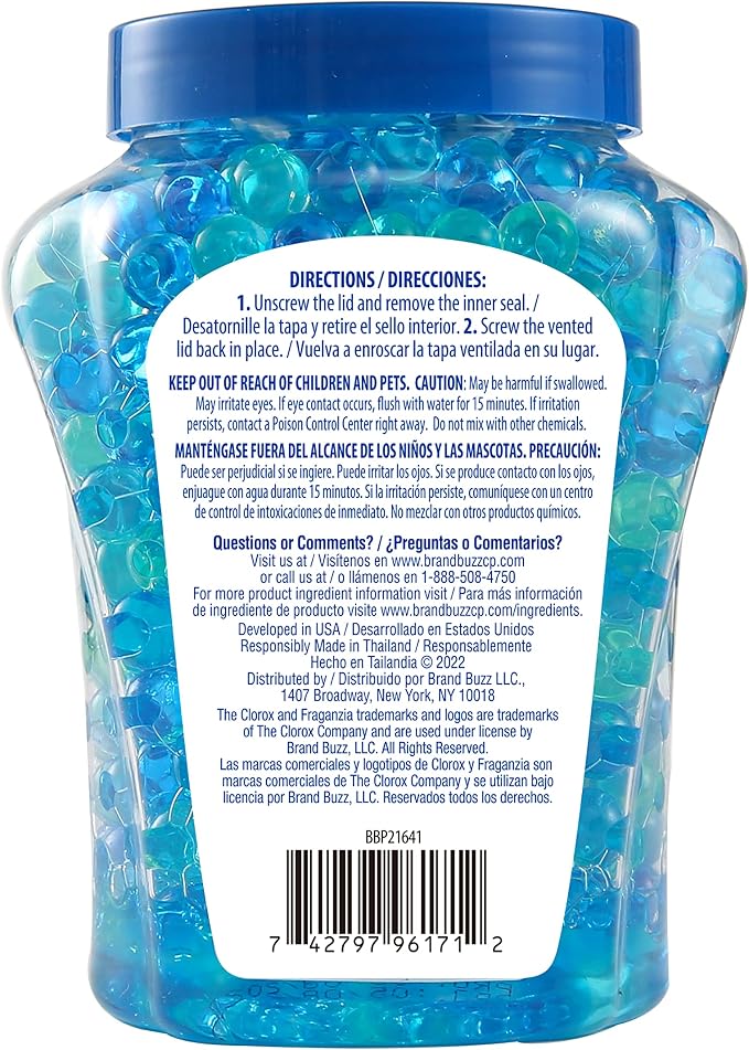 Fraganzia Crystal Beads Air Freshener, Long Lasting Room Deodorizer and Odor Eliminator Gel Beads to Freshen Home, Car, or Office, Fresh Ocean Breeze Scent, 12 Fl Oz