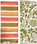 crae. Double Sided Microfiber Hand Towels, 17x27 Inches Waffle Design Kitchen Towels Set, Durable & Soft Fast Drying Hand Wash Cloth and Dishcloth for Everyday Use at Home (Pat & Tricky- Green/Cream)